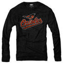 Majestic Threads Baltimore Orioles Tri-Blend Logo Long Sleeve T-Shirt - Black