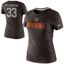 Nike Trent Richardson Cleveland Browns Historic Logo Women's Player Name and Number T-Shirt - Brown