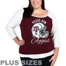 Texas A&M Aggies Women's Plus Sizes Raglan Three-Quarter Sleeve T-Shirt - Maroon/White