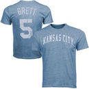 Majestic Threads George Brett Kansas City Royals #5 Cooperstown Collection Premium Tri-Blend T-Shirt - Light Blue