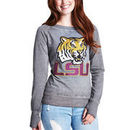 LSU Tigers Women's Glitter Boatneck Fleece Sweatshirt - Ash