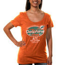 Miami Dolphins Women's Missy Baby Jersey Tri-Blend T-Shirt - Orange