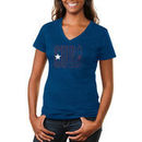Cuba Women's Flag Tri-Blend V-Neck T-Shirt - Royal Blue