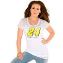 Touch by Alyssa Milano Jeff Gordon Women's Number Burnout Slim Fit T-Shirt - White