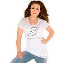 Touch by Alyssa Milano Kasey Kahne Women's Number Burnout Slim Fit T-Shirt - White