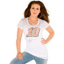 Touch by Alyssa Milano Danica Patrick Women's Number Burnout Slim Fit T-Shirt - White