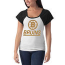 '47 Brand Boston Bruins Women's Big Time Slim Fit Raglan T-Shirt - White/Black