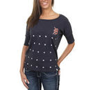 '47 Brand Detroit Tigers Women's Heritage T-Shirt - Navy Blue