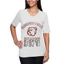 Mississippi State Bulldogs Women's Football V-Neck Slim Fit T-Shirt - White