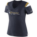 Nike New York Titans Women's Retro Fashion V-Neck T-Shirt - Navy Blue