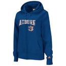adidas Auburn Tigers Navy Blue Women's Distressed Classic Full-Zip Hooded Sweatshirt