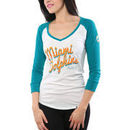 '47 Brand Miami Dolphins Women's Batter Up Raglan Long Sleeve T-Shirt - White