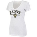 New Orleans Saints Women's Impressive Start V-Neck Confetti Tri-Blend T-Shirt - White