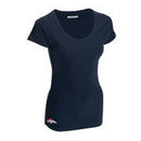 Cutter & Buck Denver Broncos Women's Double Team Slub Scoop Neck T-Shirt - Navy Blue