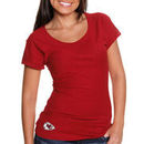 Cutter & Buck Kansas City Chiefs Women's Double Team Slub Scoop Neck T-Shirt - Red