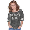 Touch By Alyssa Milano Brooklyn Nets Women's Harper Off The Shoulder T-Shirt - Black