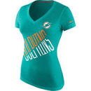 Nike Miami Dolphins Women's Faster Tri-Blend V-Neck T-Shirt - Aqua