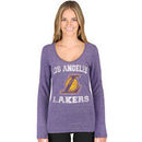 Los Angeles Lakers 5th & Ocean by New Era Women's Glitter Logo Tri-Blend Long Sleeve T-Shirt - Purple