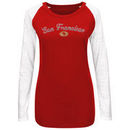 San Francisco 49ers Majestic Womens Coin Toss IV Long Sleeve T-Shirt - Scarlet