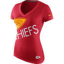 Kansas City Chiefs Nike Womens Upkilter Tri-Blend V-Neck T-Shirt - Red
