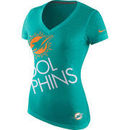 Miami Dolphins Nike Womens Upkilter Tri-Blend V-Neck T-Shirt - Aqua