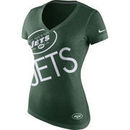 New York Jets Nike Womens Upkilter Tri-Blend V-Neck T-Shirt - Green