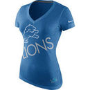 Detroit Lions Nike Womens Upkilter Tri-Blend V-Neck T-Shirt - Light Blue
