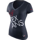 Houston Texans Nike Womens Upkilter Tri-Blend V-Neck T-Shirt - Navy Blue