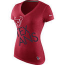 Houston Texans Nike Womens Upkilter Tri-Blend V-Neck T-Shirt - Red