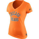 Chicago Bears Nike Womens Rewind Run Game Tri-Blend T-Shirt - Orange