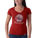Philadelphia 76ers '47 Brand Women's Current Logo Flanker V-Neck T-Shirt - Red