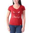 Chicago Bulls '47 Brand Women's Current Logo Flanker V-Neck T-Shirt - Red