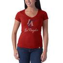 LA Clippers '47 Brand Women's Current Logo Flanker V-Neck T-Shirt - Red