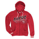 San Francisco 49ers Mitchell & Ness Diagonal Sweep Hooded Sweatshirt - Red