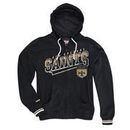 New Orleans Saints Mitchell & Ness Diagonal Sweep Hooded Sweatshirt - Black