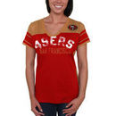 San Francisco 49ers Women's Wild Card Mesh V-Neck T-Shirt - Scarlet