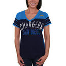 San Diego Chargers Women's Wild Card Mesh V-Neck T-Shirt - Navy Blue