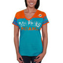 Miami Dolphins Women's Wild Card Mesh V-Neck T-Shirt - Aqua