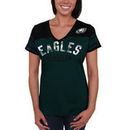 Philadelphia Eagles Women's Wild Card Mesh V-Neck T-Shirt - Midnight Green
