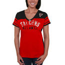 Atlanta Falcons Women's Wild Card Mesh V-Neck T-Shirt - Black