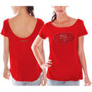 San Francisco 49ers Women's Back Track Scoop T-Shirt - Scarlet