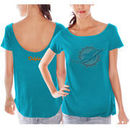 Miami Dolphins Women's Back Track Scoop T-Shirt - Aqua