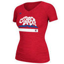 LA Clippers adidas Women's Localized Clip the Bear V-Neck Tri-Blend T-Shirt - Red