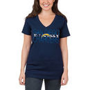 San Diego Chargers 5th & Ocean by New Era Women's Lounge V-Neck T-Shirt - Navy Blue
