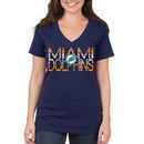 Miami Dolphins 5th & Ocean by New Era Women's Lounge V-Neck T-Shirt - Navy Blue