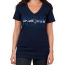 New England Patriots 5th & Ocean by New Era Women's Lounge V-Neck T-Shirt - Navy Blue