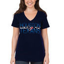 Houston Texans 5th & Ocean by New Era Women's Lounge V-Neck T-Shirt - Navy Blue