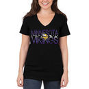 Minnesota Vikings 5th & Ocean by New Era Women's Lounge V-Neck T-Shirt - Black