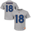 Peyton Manning Denver Broncos Majestic Eligible Receiver II Name & Number T-Shirt - Gray