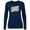 San Diego Chargers Women's Jazzed Up Scoop Neck Long Sleeve T-Shirt - Navy Blue